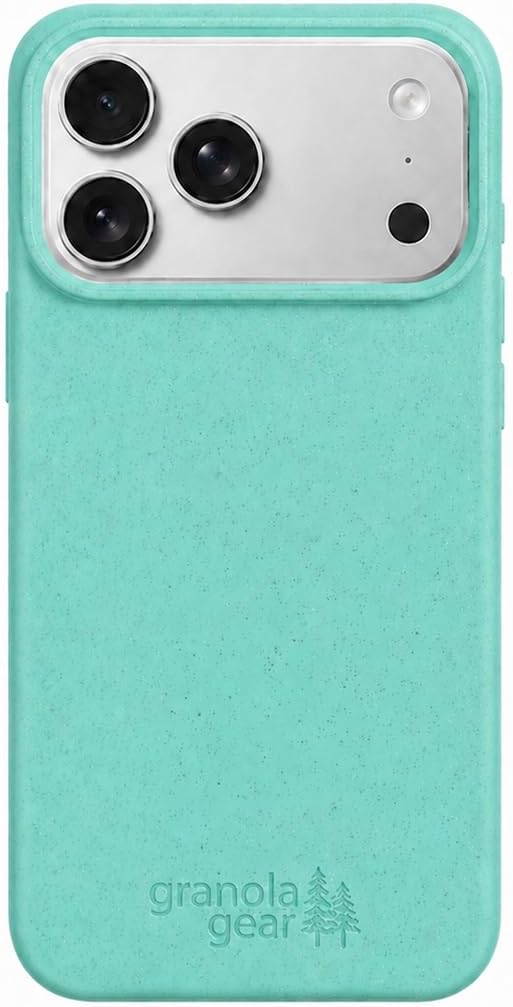 Eco by GranolaGear - Eco-Friendly Phone Case for iPhone 17 Pro Max - Biodegradable, Compostable, Plastic-Free, Made from Plants - Sea Glass