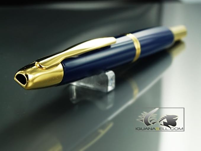 PILOT Vanishing Point Collection Refillable & Retractable Fountain Pen, Blue Barrel with Gold Accents, Blue Ink, Broad Nib (60366)