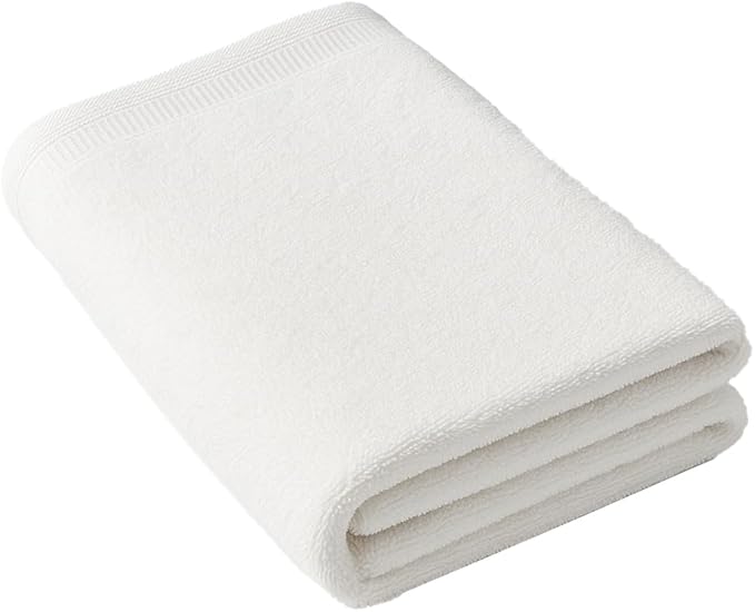 ORGANIC TEXTILES 100% Organic Cotton Bath Towel (White), GOTS Certified, Highly Absorbent, Skin Sensitive, Plush Soft and Luxurious, Machine Washable, Premium Design, Durable
