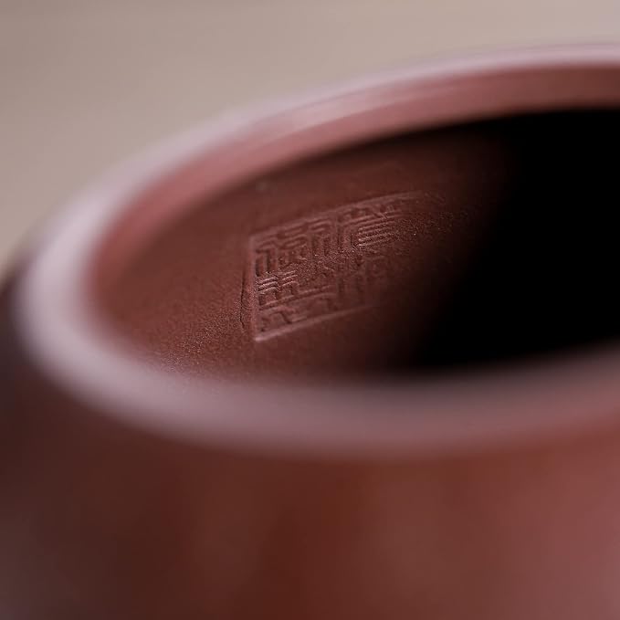 Zisha Teapot, Chinese Yixing Clay Handmade Teapot 8.9 Oz, Infuse Brew Kung Fu Loose Leaf Tea Maker -ruyiShipiao,Purple Clay