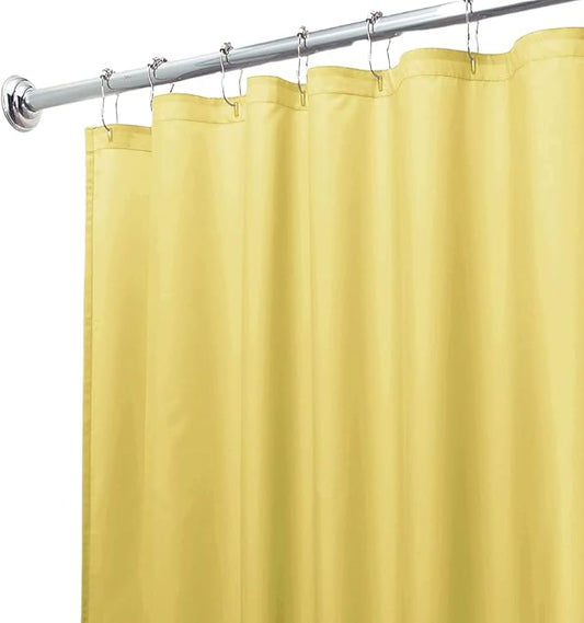Dependable Industries inc. Essentials Magnetized Shower Curtain Liner with Metal Grommets Yellow