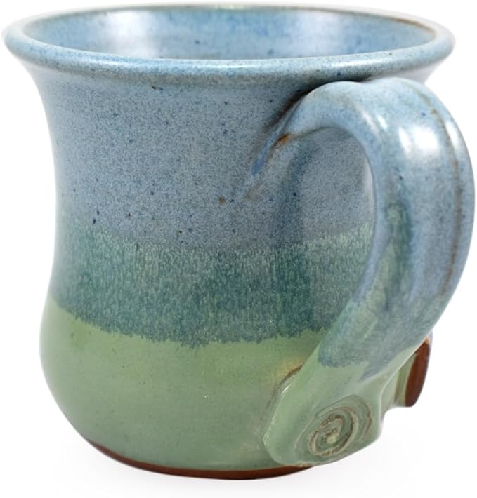 Enchanted Mushrooms Mug - American Handmade Sculpted Stoneware Pottery, 16-oz