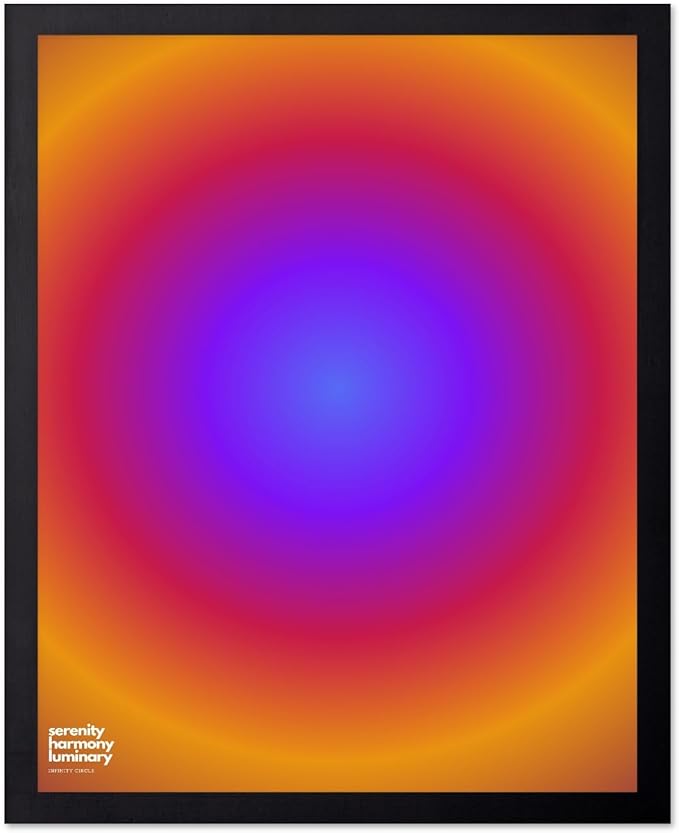 Monem Art Radiant Infinity Circle Gradient Print - Modern Abstract Color Field Poster - Wall Decor for Living Room, Bedroom or Office - 8x10 Unframed Wall Art by Rs Lab Studio