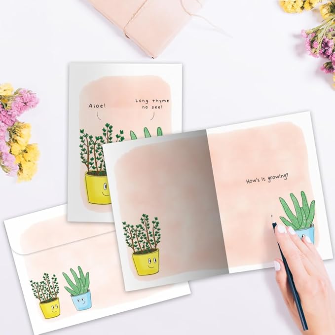 Tree-Free Greetings Thinking Of You Greeting Card,Eco Friendly,Made in USA,100% Recycled Paper,5"x7", Aloe Thyme (GT61279)