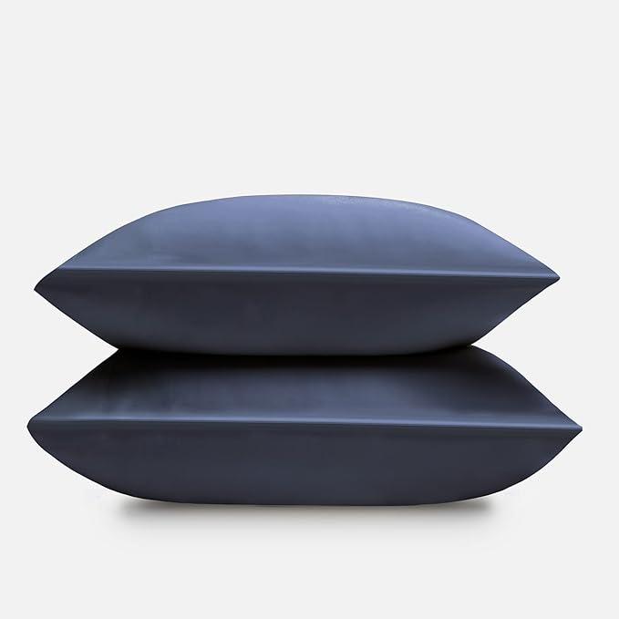 DOZ by SIJO Pillowcase Set, 100% Viscose derived from Organically Grown Bamboo, Buttery Soft, Silky, Breathable, Cooling, Oeko-TEX, High GSM, 2-Pack, Envelope Closure (King, Sapphire)