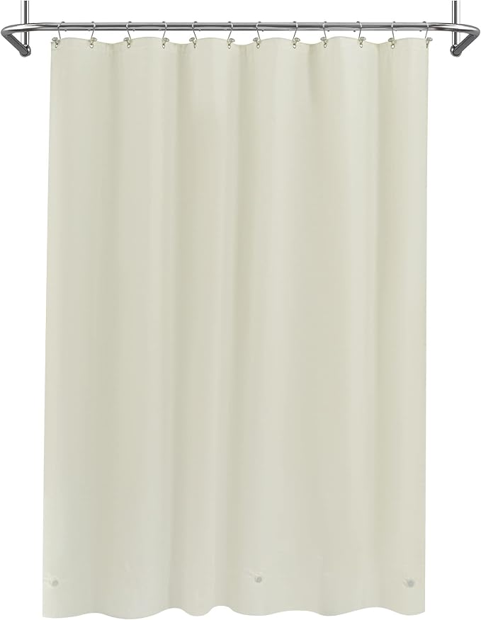 Mrs Awesome Beige Shower Curtain Liner with 3 Magnets, 72x72 Premium Flexible Sturdy Plastic Shower Curtain for Bathroom Lightweight & Waterproof, Beige