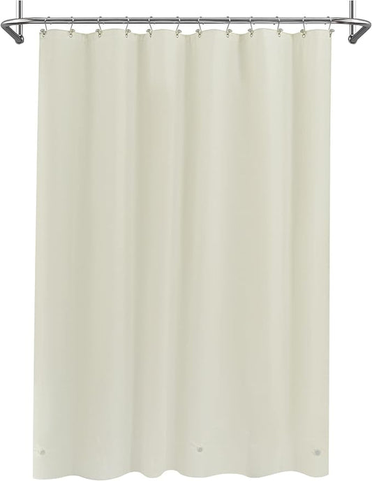 Mrs Awesome Beige Shower Curtain Liner with 3 Magnets, 72x72 Premium Flexible Sturdy Plastic Shower Curtain for Bathroom Lightweight & Waterproof, Beige
