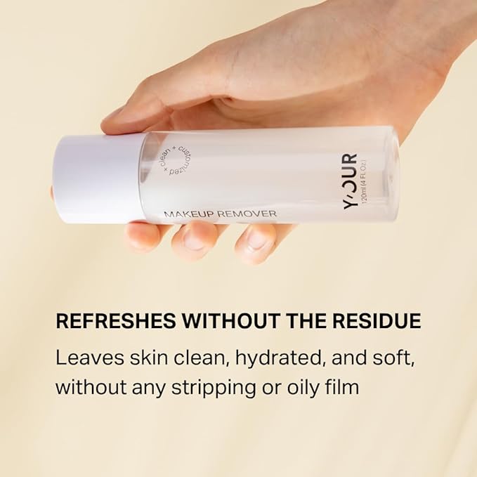 Y'OUR Soothing Micellar Cleansing Water | Removes Waterproof Makeup for Face, Eyes & Lips | Hydrating, Oil Control for Sensitive Skin | Permanent Lipstick Remover, with Aloe Vera & Fruit Extracts