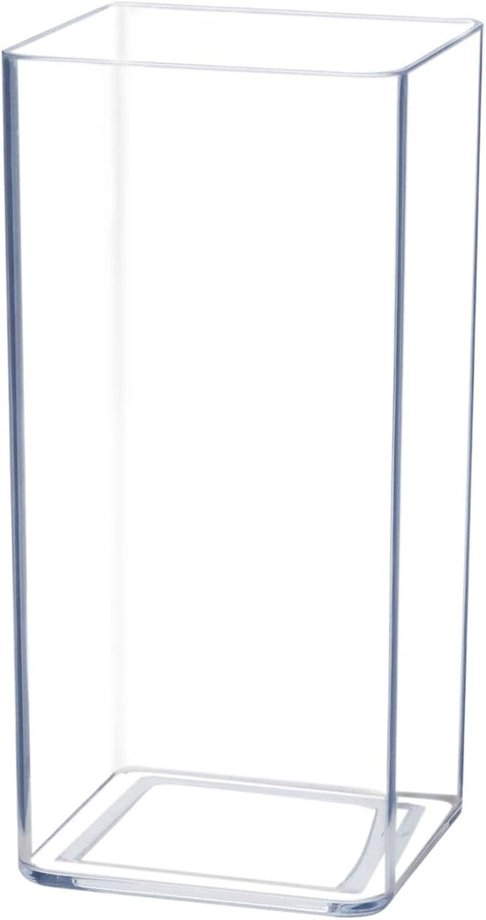 Royal Imports Flower Vase Acrylic Tall Rectangle - Decorative Centerpiece for Home or Wedding - Non Breakable Plastic, 5" X10 - Clear