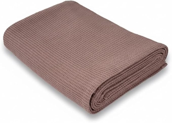 Waffle Bath Towel, 30.5x58 INCHES, 100% Natural Organic Cotton, GOTS Certified Super ABSORBANT & Quick Dry, NO SOFTENERS, Environment Friendly (Mauve)