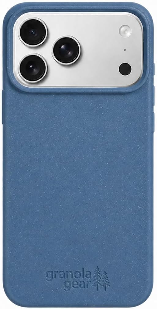 Eco by GranolaGear - Eco-Friendly Phone Case for iPhone 17 Pro Max - Biodegradable, Compostable, Plastic-Free, Made from Plants - Pacific Blue