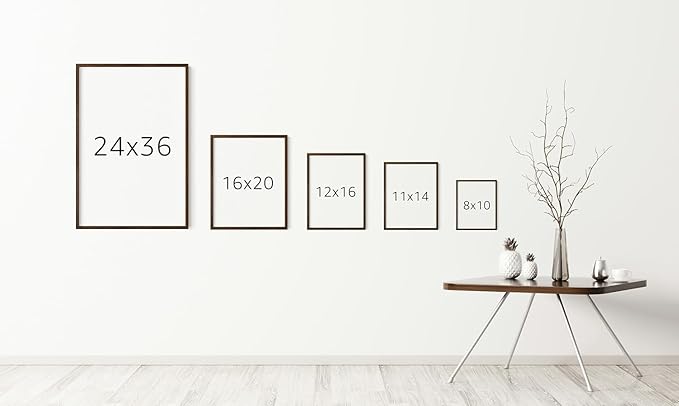 Mystical Hand Wall Art Celestial Moon and Stars Print Earth Tones Terracotta Mid Century Modern 11x14 Inch Oak Wood Walnut Framed Spiritual Decor for Bedroom