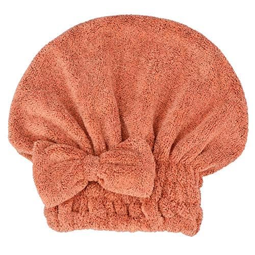 Microfiber Hair Drying Towels Head wrap with Bow-Knot Shower Cap Hair Turban hairWrap Bath Cap for Short or Curly Long & Wet Hair Gift for Women 2pack