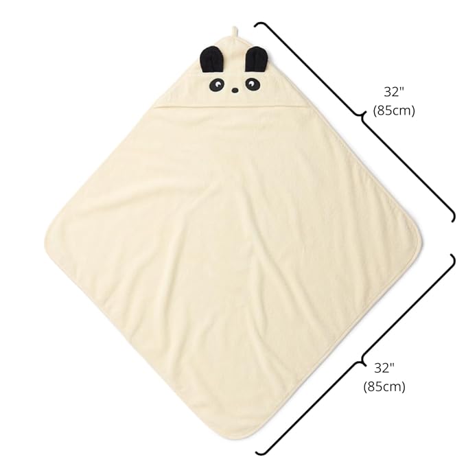 Hooded Baby Towel – 100% Organic Cotton Baby Bath Towels – Baby Boy and Girl Newborn Essentials - Super-Soft and Absorbent. (Panda)