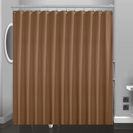 Khaki Plastic Shower Curtain Or Liner, 72x72 Inch Lightweight Sand Plastic Bathroom Shower Showroom Inner Curtain with Rustproof Metal Grommet Holes and Weighted Magnets