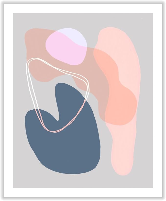 Monem Art Abstract Organic Shapes Print - Minimal Scandinavian Line Art Poster - Wall Decor for Living Room, Bedroom or Office - 12x16 ROLLED CANVAS Wall Art by Mareike Bohmer