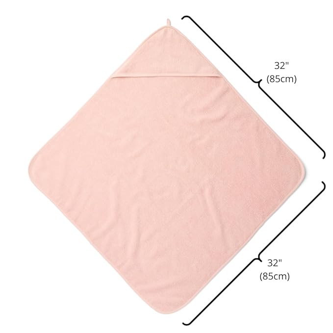 Hooded Baby Towels – 100% Organic Cotton Baby Bath Towels – Baby Girl Newborn Essentials - Super-Soft and Absorbent.(Blush)
