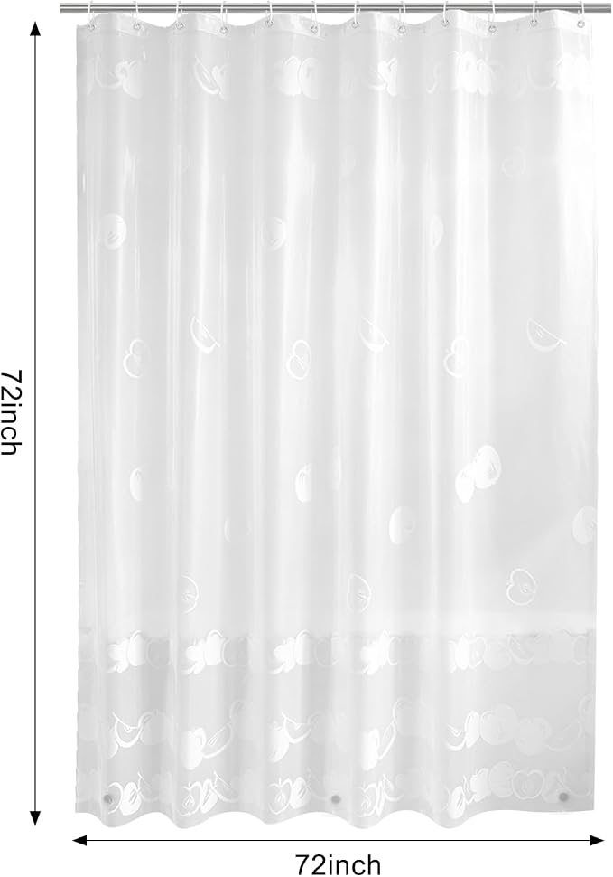 PEVA Shower Curtain, Water Repellent Premium Bathroom Shower Curtain with 3 Magnetic Weights for Shower Stall, Bathtubs