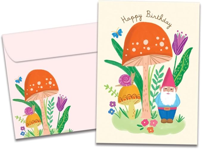 Tree-Free Greetings - Birthday Card - Artful Designs - 1 Card + Matching Envelope - Made in USA - 100% Recycled Paper - 5 x 7 - Grow Your Own Magic (GO65210)