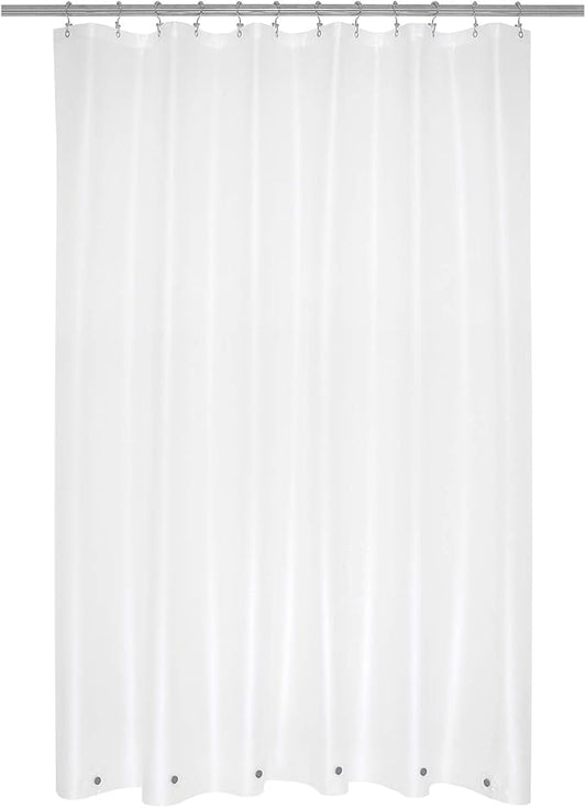 Mrs Awesome Frosted Shower Curtain Liner with 6 Magnets PEVA 8G Heavy Duty Thick Plastic Shower Curtain for Bathroom, Waterproof, 72x72, Frost