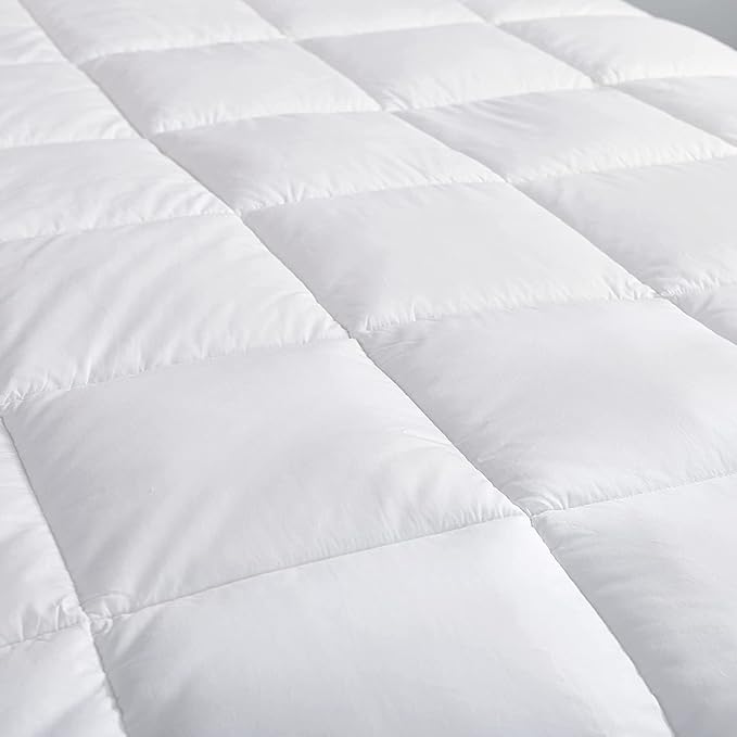 Luxurious Oversize California King Size Hard-to-FIND 75 Oz Fill Weight Goose Down Alternative Comforter, 600 Thread Count 100% Egyptian Cotton Cover, 700 Fill Power, Solid White Color