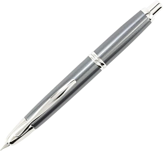 PILOT Vanishing Point Collection Refillable & Retractable Fountain Pen, Gun Metal Gray Barrel with Rhodium Accents, Blue Ink, Fine Nib (60433)