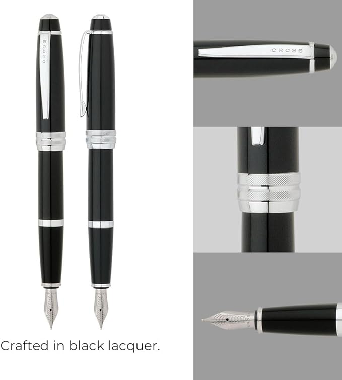 Cross Bailey Black Lacquer Medium With Stainless Steel Nib Self Serve S Fountain Pen