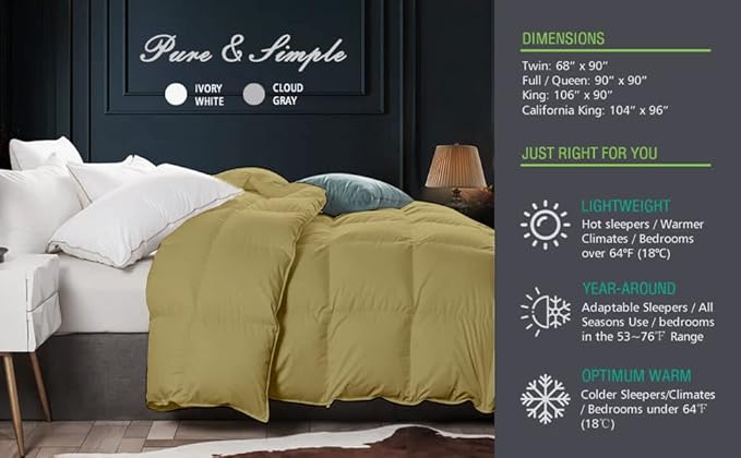 9.8 NEWTON Eco Friendly All Season Down Alternative Comforter Super King Plus, 120x120 inch Toupe Comforter Duvet Insert, 100% Microfiber Cotton, 1000-TC, 700+ Fill Power-120"x120"