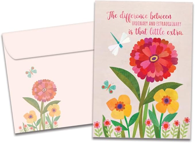 Tree-Free Greetings - Just Because Cards - Artful Designs - 1 Card + Matching Envelope - Made in USA - 100% Recycled Paper - 5"x7" - Be Your Vibrant Self (GO61543)