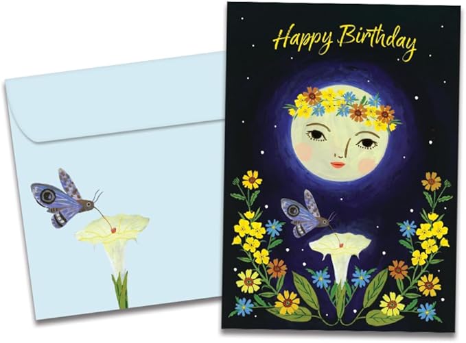 Tree-Free Greetings - Birthday Card - Artful Designs - 1 Card + Matching Envelope - Made in USA - 100% Recycled Paper - 5 x 7 - Light Love Spirit (GO65242)