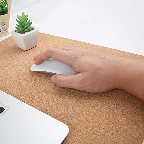 Ruby Lil Natural Cork & Leather Desk Writing Mat, Dual Use Desk Matt for Desktop,Multifunctional Office Desk Pad, PU Leather Mouse Pad,Orange,47"x 24"