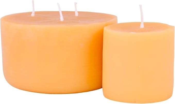 Bluecorn Beeswax 3-Wick Candle Refill – 22oz Amber Glass Jar, 100% Pure Beeswax, Unscented – 40 Hr Long Burn, Cotton Wick, Non Toxic – Handmade in USA, 1 Count
