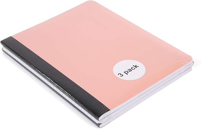 Mintra Office Poly Composition Book (3 Pack, Poly Comp - Salmon, Sage Green, Lavender)