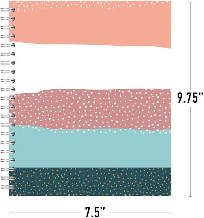 Case of 24, Small Spiral Bound Notebooks, Sustainability Designed, 9.75”x 7.5", 70 sheets (140 pages) 100% Recycled College Ruled Pages,4 Cover Designs,White,12601cs