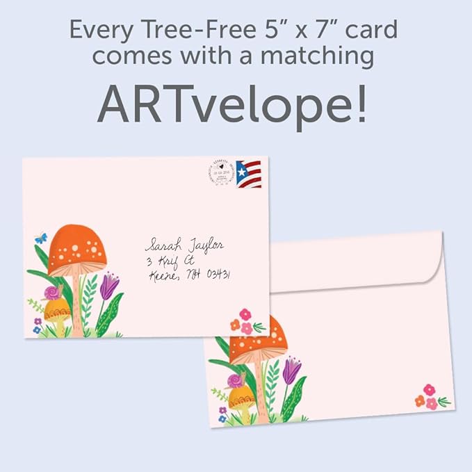 Tree-Free Greetings - Birthday Card - Artful Designs - 1 Card + Matching Envelope - Made in USA - 100% Recycled Paper - 5 x 7 - Grow Your Own Magic (GO65210)