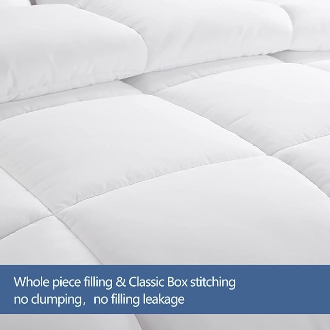 MAPLE DOWN Soft Full Size Comforter Duvet Insert-Down Alternative Comforter with Corner Tabs-Lightweight Fluffy Breathable Machine Washable (White, 82“x86”)