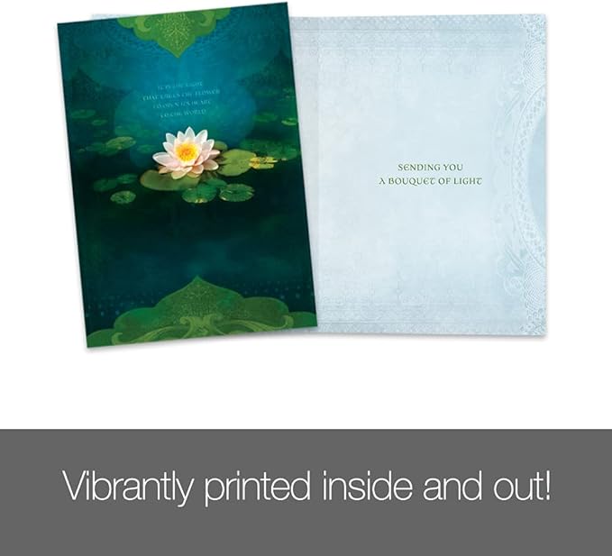 Tree-Free Greetings Single Card with Matching Envelope, Eco Friendly, Made in USA, 100% Recycled Paper, 5"x7", Bouquet Of Light Friendship (GO54393)