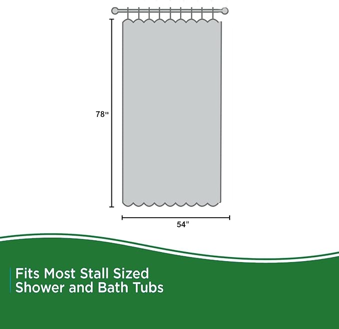 54x78 Stall Shower Curtain Liner, Clear Plastic 8G Heavy Duty Thick Waterproof 54 x 78 Shower Curtain with 3 Weighted Magnets and 9 Rustproof Grommets