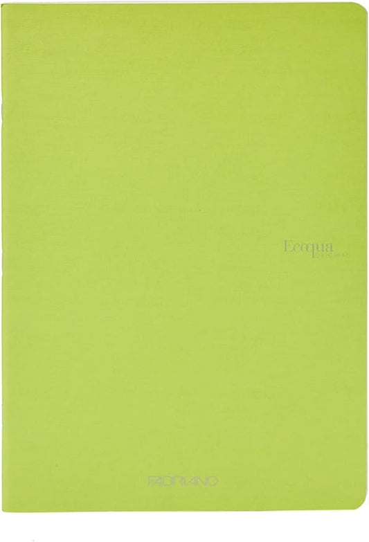 Fabriano Ecoqua Original Staple-Bound Notebook, 5.8" x 8.3", A5, Lined, 40 Sheets, Lime