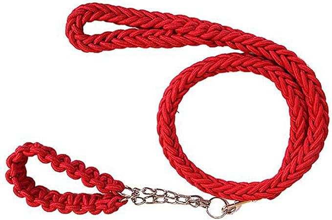 Love Dream Dog Collar and Leash Set, Heavy Duty Nylon Braided Rope Strong 4 FT Dog Leash and Martingale Training Collar for Small Medium Large Dogs Training and Walking (Red)