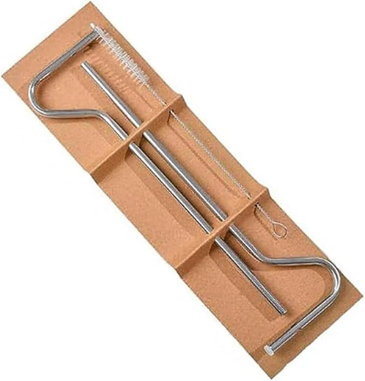 Summer Straw,Reusable Stainless Steel Drinking Straw,Easy to Clean,Free Cleaning Brush Included(2PCS,Silver)