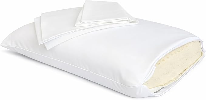ORGANIC TEXTILES Talalay Latex Travel Pillow with Organic Cotton Cover (Travel, 16"x9"x6")