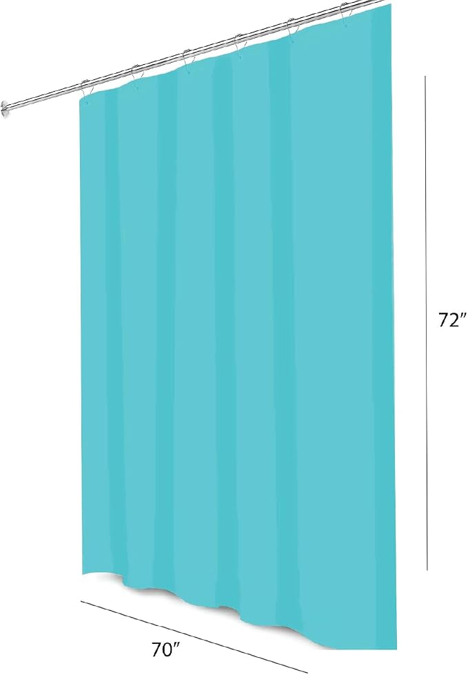 Home Expressions Premium 6 Guage PEVA Shower Curtain Liner - PVC Free Magnetized Bottom Odorless with Rustproof Grommets 70"x72" (Peacock)