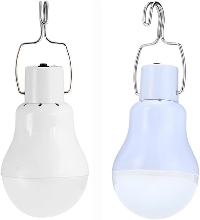 Solar Powered Lamp Portable Led Bulb Lights Solar Energy Panel Led Lighting for Camp Tent Night Fishing Emergency Lights Flash 350LM(Pack of 1)