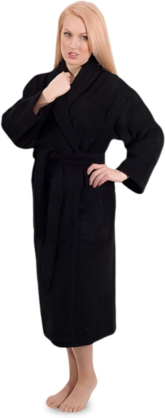 Classic Turkish Towels CTT - Luxury 100% Turkish Cotton Terry Cloth Bath Robe for Women & Men, 400 GSM Soft & Plush Long Robe