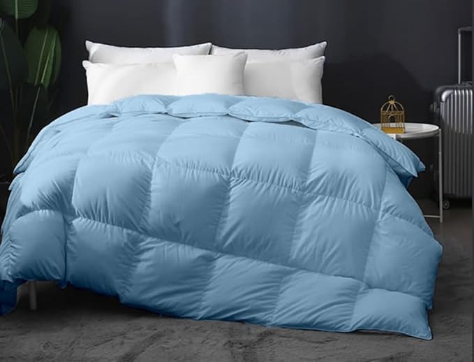 Eco Friendly Box Pleated Twin/Twin XL Comforter Duvet Insert Light Blue-Soft Plush Fiber Fill,1000-TC Insert 100% Microfiber Cotton Down Alternative Comforter Soft (68 x 90 Inches)