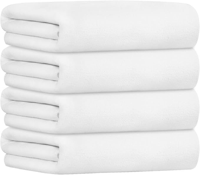JML Bath Towel, Microfiber Bathroom Towels Set 4 Pack (30" x 60") for Adult Men Women - Large Size, Extra Absorbent, Quick Drying as Hair Wrap, Swim, Fitness, Sport, Yoga