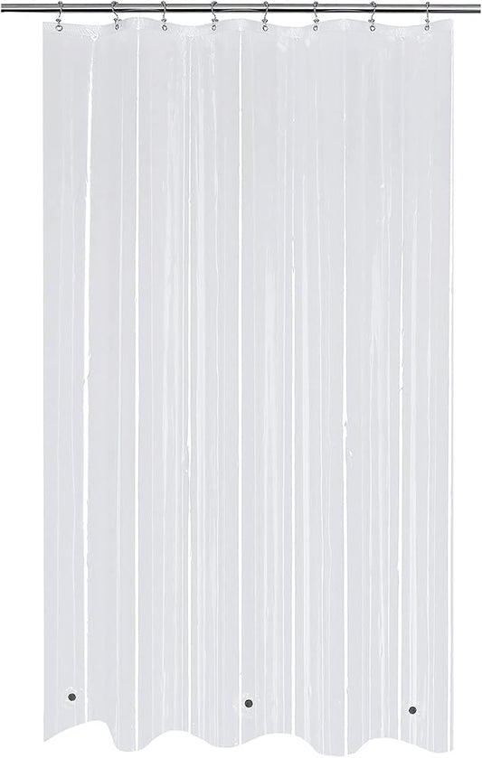 Mrs Awesome RV Stall Shower Curtain Liner with 3 Magnets 47 x 64 inch, Waterproof Thick PEVA Shower Liner for Bathroom 47x64, Clear