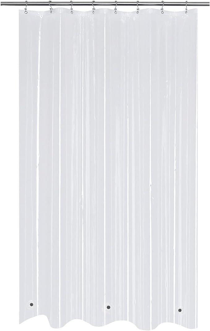 Mrs Awesome Clear Shower Curtain Liner Medium Weight - Shower Curtain Plastic with 3 Magnets for Bathroom, 71x72