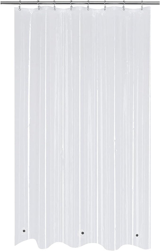 Mrs Awesome Clear Shower Curtain Liner Medium Weight - Shower Curtain Plastic with 3 Magnets for Bathroom, 71x72